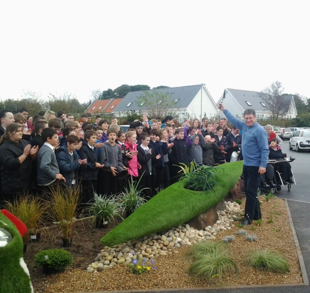 Alan Tichmars at Gurnsey school with Easigrass