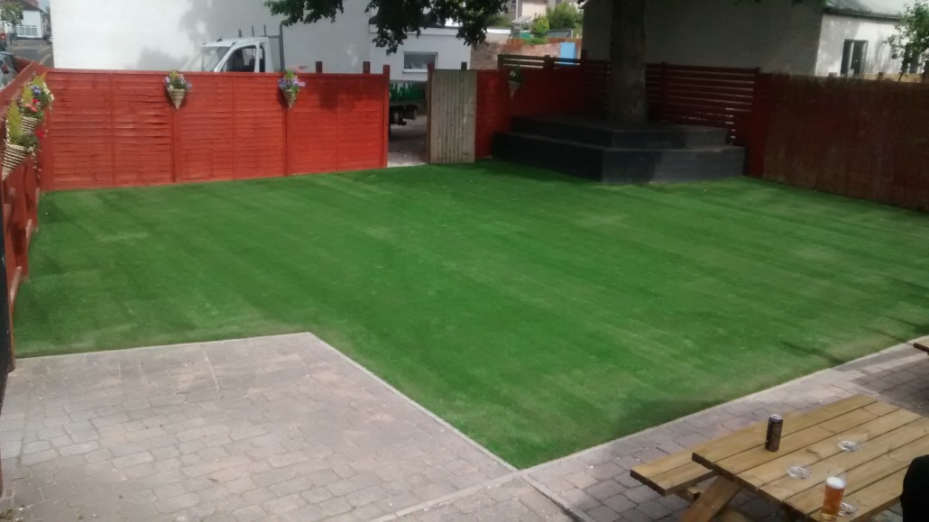 New grass area for local pub
