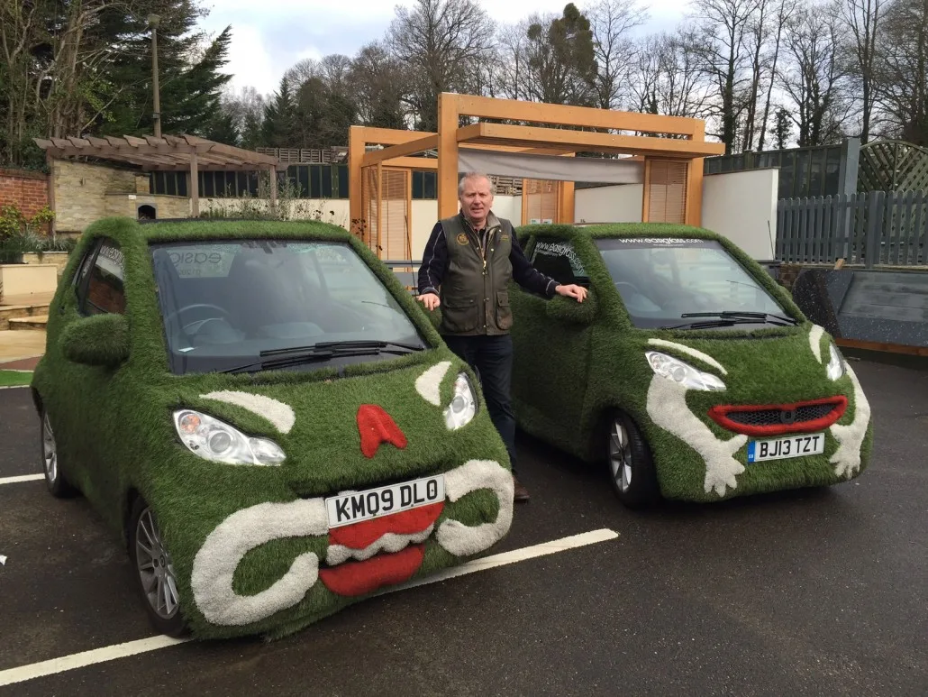 Surrey artificial grass car