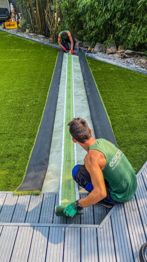 Artificial grass installation process