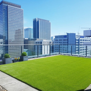 Artificial grass on hi-rise building - commercial balcony